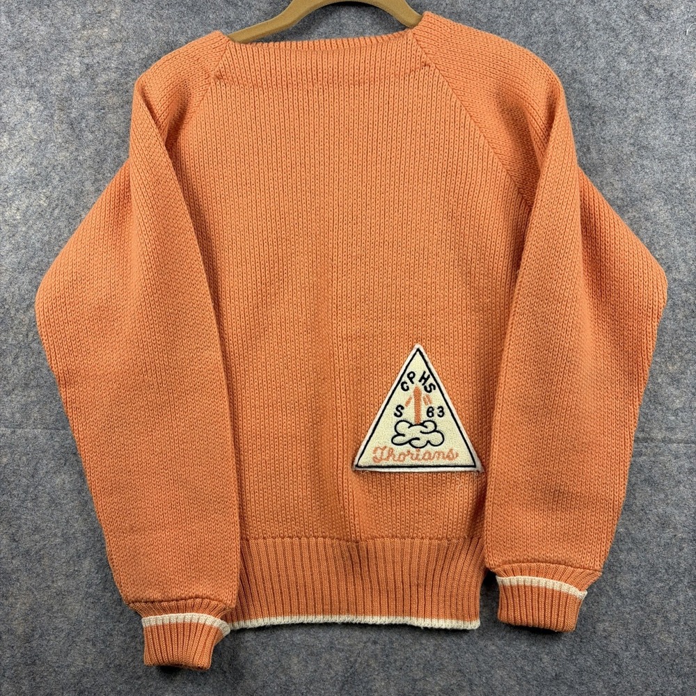 by Albion Knitting Mills of Los Angeles  Wool SWEATER  SIZE S VINTAGE Orange